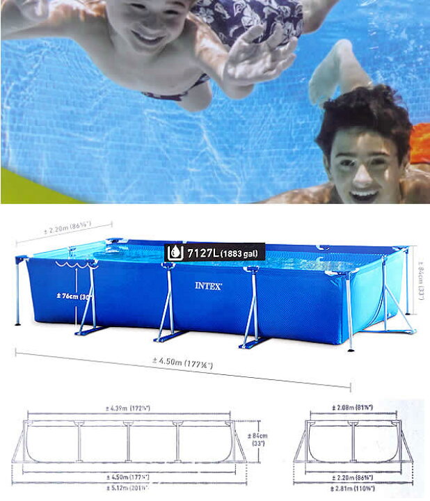 楽天市場】【大型商品・直送品】プールカバー付 INTEX社製 4.5m  