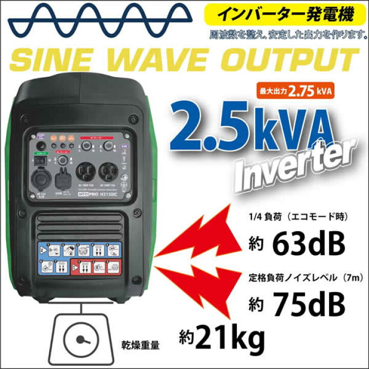 楽天市場】【送料無料・直送品】MUSASHI インバーター発電機 50/60Hz 