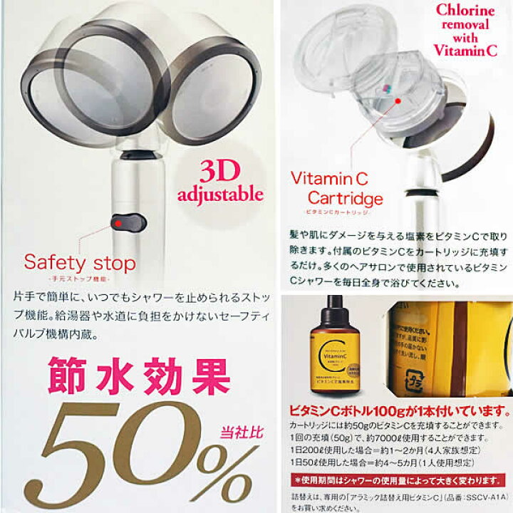 楽天市場】【送料無料】3Dシャワー サロンスタイル パールホワイト 