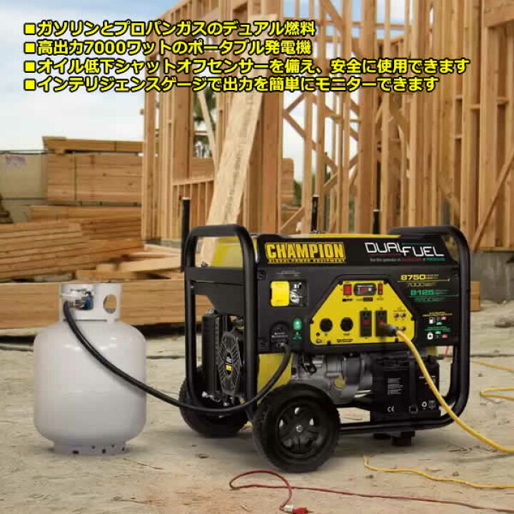 楽天市場】【送料無料・直送品】Champion 発電機 7000W 50/60Hz 共用 