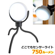 【送料無料】どこでもセンサーライト 750ルーメン ビッグ 取付方法3通り 人感センサーライト LED 乾電池…