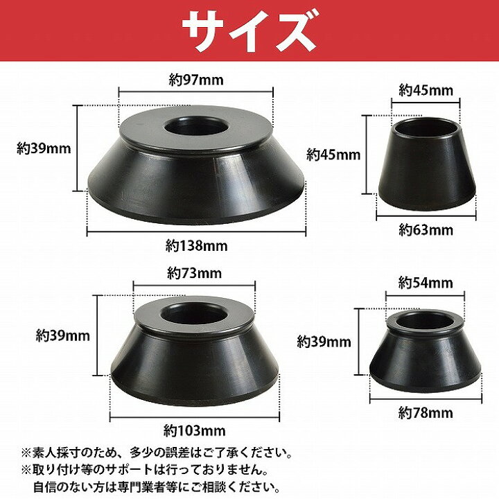 楽天市場】[φ36mm] ホイールバランサー コーン 4種セット テーパー 