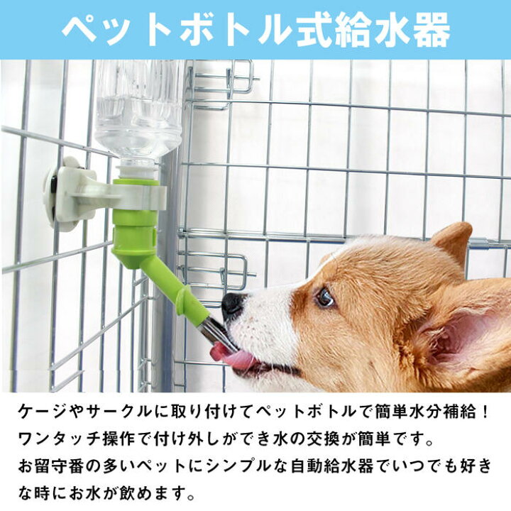 楽天市場 訳アリ ペットボトル式給水器 水飲み用 青 緑 ピンク 赤 黄色 ペットボトル用 ペット用品 犬用品 猫用品 水飲み場 Wide Range