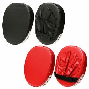パンチミット トレーニング ボクシング 空手 格闘技 ムエタイ キック ミット 打ち 練習 筋トレ スパーリング カラー全2色 黒 ブラック/赤 レッド