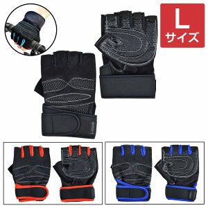 【Lサイズ】トレーニング グローブ メッシュ素材 通気性抜群 洗濯可能 黒 青 赤 筋トレ ダンベル ベンチプレス エクササイズ ジム 手袋
