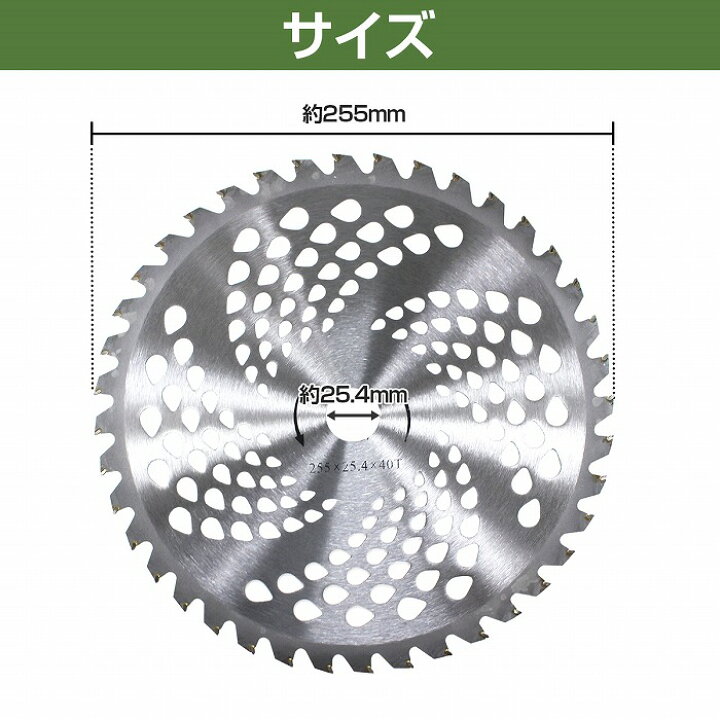 楽天市場】【5枚】セット 草刈り機 チップソー 替刃 外径 255mm 刃数 