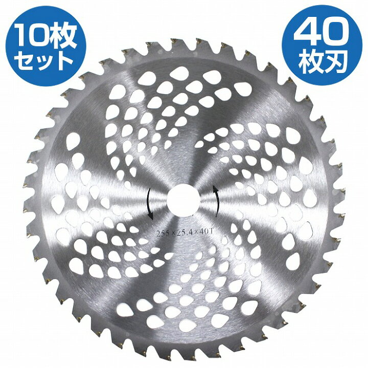 楽天市場】【10枚】セット 草刈り機 チップソー 替刃 外径 255mm 刃数 