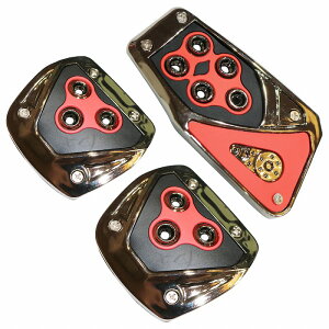 ペダル カバー マニュアル MT 車用 アクセル ブレーキ クラッチ 滑り止め 汎用 スポーツ GT レーシング仕様 フット 全3色 青/銀/赤