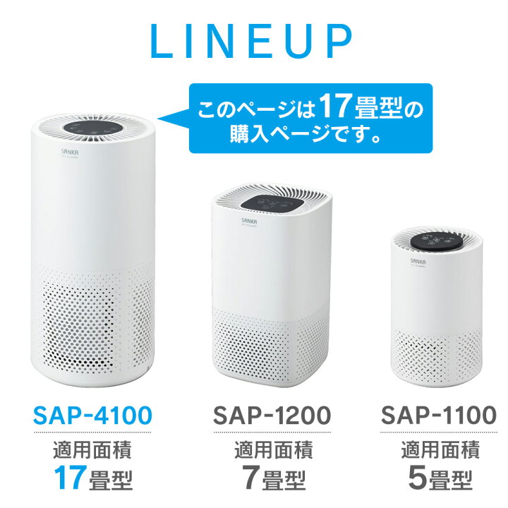 楽天市場】【送料無料 ポイント10倍】サンカ UV-C 除菌 空気清浄機 17 