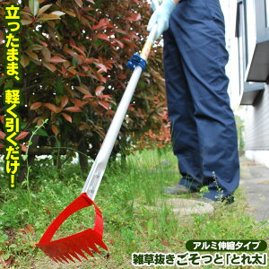 【クーポン配布 10/27/9:59迄】雑草抜き ごそっと 「とれ太」 アルミ伸縮タイプ 【新聞掲載】 雑草抜き 除草 キワ 平刃 のこ目 立ったまま 腰を曲げずに ギフト 農作業 プレゼント ごそっと と