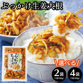 【送料無料】ぶっかけ生姜大根 【2袋組・4袋組】国産 漬物 ご飯のお供 つけもの お取り寄せ ごはんのお供 おばねや しょうが だいこん おかず漬け物 お取り寄せ グルメ おかず生姜 ジンジャー 酒の肴 お土産 冷奴 お茶漬け おつまみ お取り寄せグルメ 帰省 新聞掲載【RSL】
