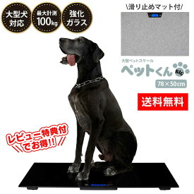 ペット 体重計 犬 大型ペットスケール ペットくんBIG ≪滑り止めマット＆電池付き≫ ペットくん BIG ペット用体重計 ペット君 100g単位 最大100kgまで 大型犬 中型犬 風袋機能 計量 マット付 薄型 大型 介護 薄い ぺっと 健康管理 体重管理【レビューで特典】