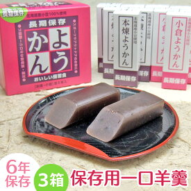 保存用 一口羊羹【50g×10本 3箱セット】保存食 羊羹 ようかん ミニ羊羹 非常食 常温保存 備蓄 食料 和 スイーツ 一口サイズ おやつ お菓子 和菓子 6年保存 防災 登山 備蓄食 おいしい 長期保存 ストック 災害 甘味 甘い 賞味期限6年 個包装 プレゼント 贈り物【RSL】【STK】