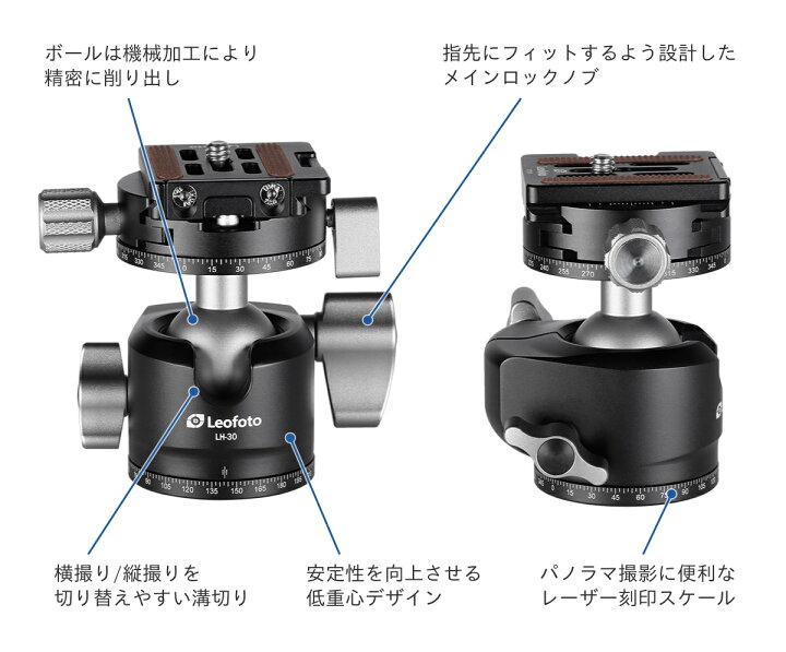 楽天市場】Leofoto(レオフォト) LH-30R 自由雲台［ダブルパンニング 