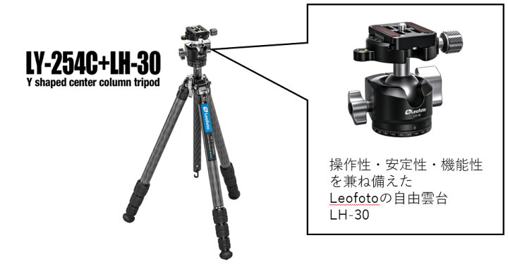 楽天市場】Leofoto(レオフォト) LY-254C+LH-30 Mr.Y三脚雲台セット 