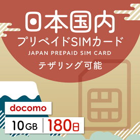 【日本プリペイドSIM 180日間 データ10GB】 日本 docomo ドコモ USIM プリペイド プリペイドSIM シム シムカード SIM SIMカード sim テザリング 180日 データ 通信 10GB 日本受取 一時帰国 留学 出張 旅行 引越し データ通信専用