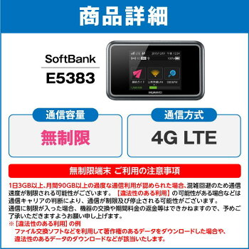 SoftBankソフトバンクE5383TPocketWiFi2ヶ月レンタル