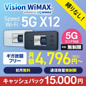 WiMAX 5G対応 X12 モバイルルーター 縛りなし Vision WiMAX ワイマックス