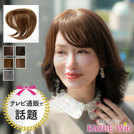 カズエウィッグ 自然 ミセス 前髪付 ヘアピース ポイントウィッグ 快適 テレビショッピングで話題 『前髪付き分け目ウィッグ』 軽い着け心地 50代 60代 70代 薄毛 カバー 白髪 シニア ウィッグ レディース 女性 かつら 普段使い kazueウィッグ KAZUE WIG 送料無料