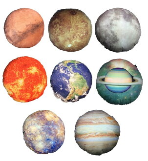 Cloth For Planet Cushion Solar System Earth Moon Mars Mercury Jupiter Venus Saturn Sun Round Shape Alette Pillow Pillow Space Cosmo Genuine Article