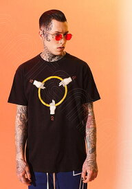 【送料無料】メンズ 男性 男 Tシャツ 半袖 メンズ レディス 男女兼用 ユニセックス クリエイター 図案 Yellow ring　オーバーサイズ プリント オシャレ