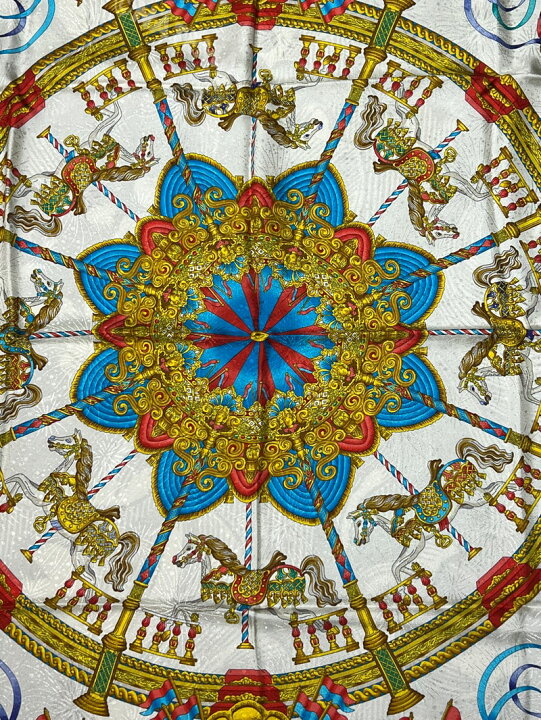 楽天市場】エルメス スカーフ 90 カレ HERMES LUNA PARK 遊園地 