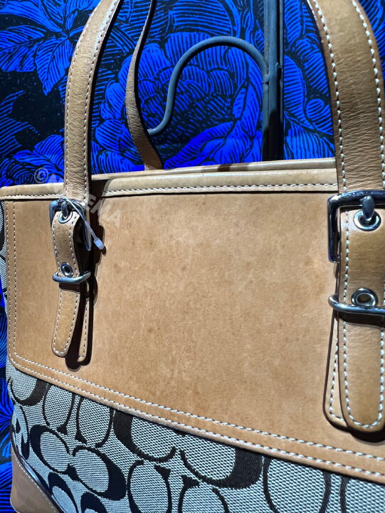 楽天市場】【中古】COACHコーチ シグネチャー ブラウン キャンバス
