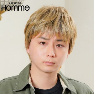 ウィッグ メンズ メンズウィッグ J-3512 男性用かつら エッジウルフ ナチュラルブロンド ラパンドアール 送料無料