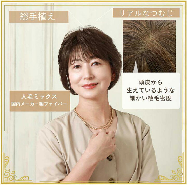 楽天市場】【5%OFFクーポン対象】ウィッグ 人毛ミックス ショート 