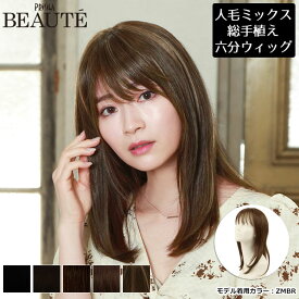 【11/16まで最大10%OFFクーポン対象】ヘアピース 薄毛 白髪隠し 総手植え 人毛ミックス プリシラ ボーテ BEAUTE 総手植え六分ウィッグ 増毛部分かつら ストレートロング BRB-101 送料無料