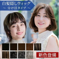 【5％OFFクーポン対象】【新色発売 】部分ウィッグ ハイライト 頭頂部 白髪かくし 分け目の白髪、薄毛を…