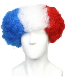 【Wigs2you】アフロ ウィッグ 簡単着用 国旗柄 フランス パーティー スポーツ観戦 サッカー Flag-001 フルウィッグ オリジナル 最高級 かつら Afro 仮装 ハロウィン
