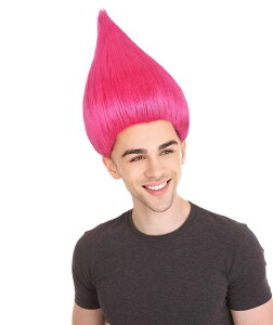【即納】かつら ウィッグ H-624 トロールズ ピンク 舞台 クリスマス コスプレ ディズニー 映画 USJ お揃い 忘年会 新年会 劇団 男装 女装 仮装 イベント 応援 コスチューム ハロウィン 被り物 小