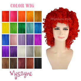 【Wigs2you】カラーウィッグ かつら 仮装 アニメ 新商品 限定 簡単着用 ミディアム カール 舞台 ハロウィン コスプレ パーティー 祭り イベント 誕生日会 結婚式 日本製高級ファイバーフルウィッグ オリジナル Wig Halloween colorwig-021