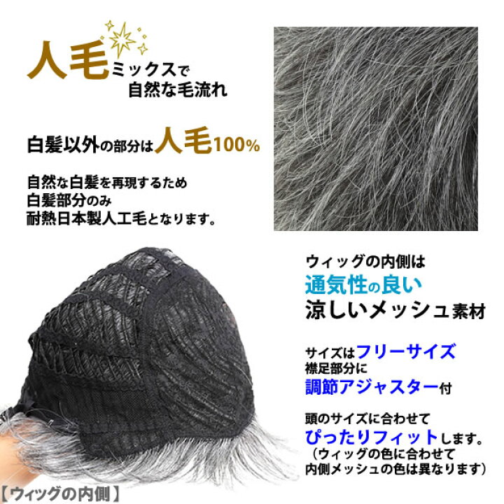 楽天市場 ウィッグ 白髪 しらが 男性用 メンズ 医療用ウィッグ かつら 送料無料 フルウィッグ オールウィッグ 薄毛隠し グレーヘアー ロマンスグレー グレイヘア 人気hm172set ウィッグ ｗｉｇ ルネス