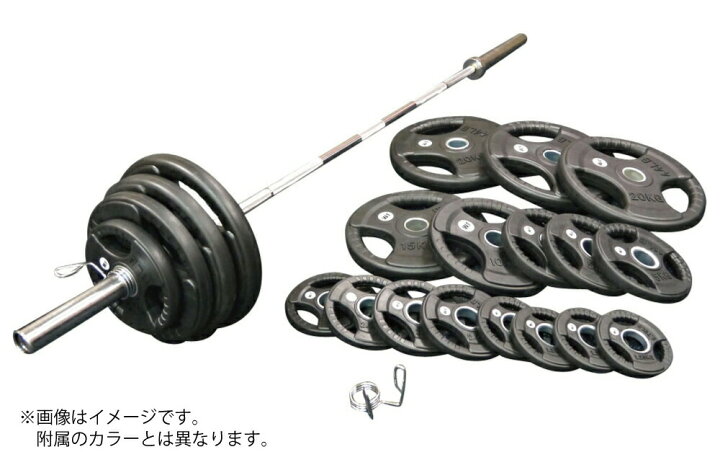 楽天市場】オリンピック バーベルセット 185kg ラバー カラー付き送料 