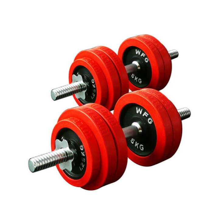 楽天市場】赤ラバーダンベルセット 30kg （片手15kg×2個セット）送料 
