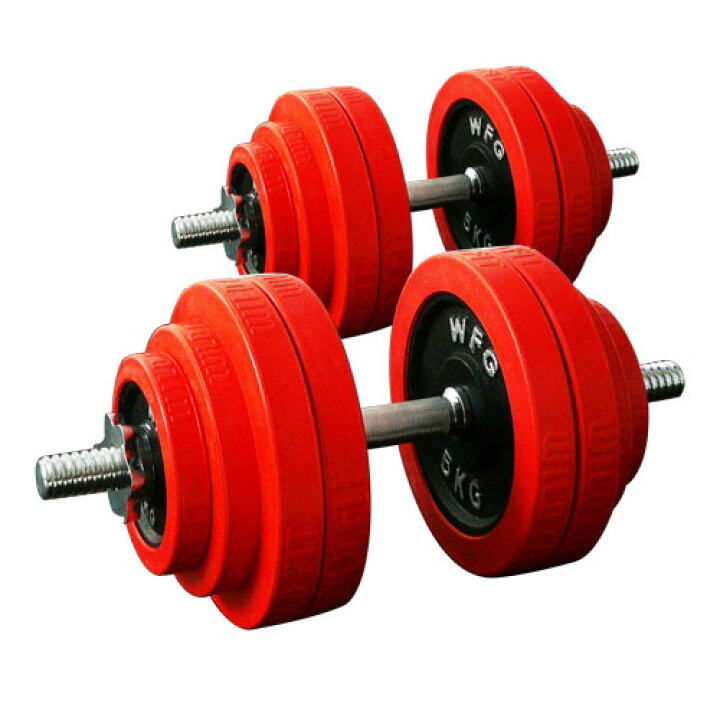 楽天市場】赤ラバー ダンベルセット 60kg （片手30kg×2個セット）送料 