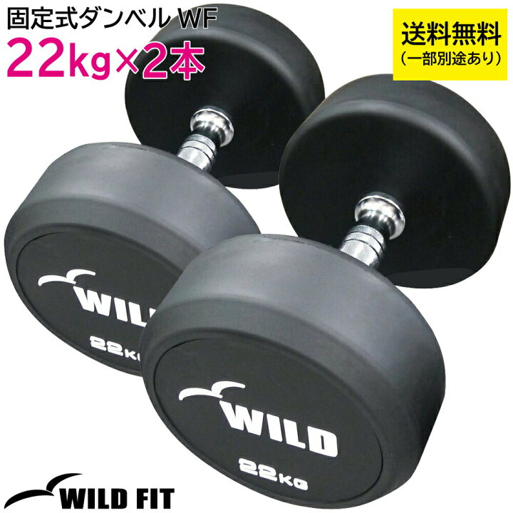 楽天市場】固定式 ダンベル 22kg WF 2本セット送料無料 ジムダンベル 