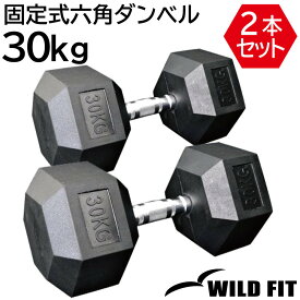 固定式六角ダンベル 30kg 2本セット送料無料 ダンベル ヘックスダンベル HEX 六角 筋トレ　トレーニング ベンチプレス ジム [WILD FIT ワイルドフィット]