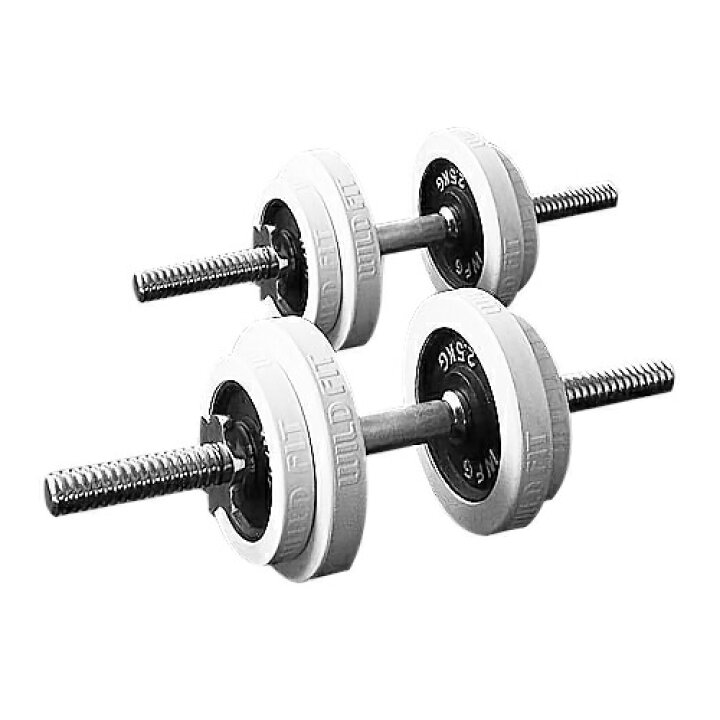 楽天市場】白ラバーダンベルセット 20kg (片手10kg×2組)筋トレ 