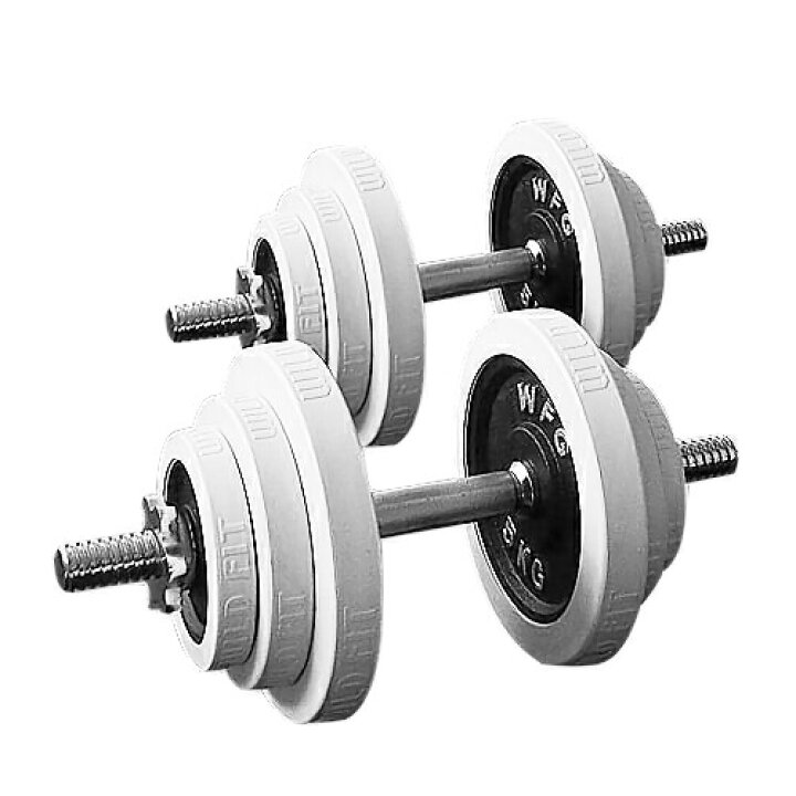 楽天市場】白ラバーダンベルセット 40kg (片手20kg×2組)送料無料 筋 