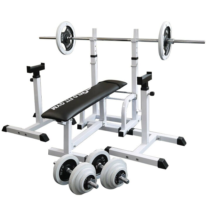 家ジム】バーベルベンチプレスセット（総重量70kg） + ダンベル2 