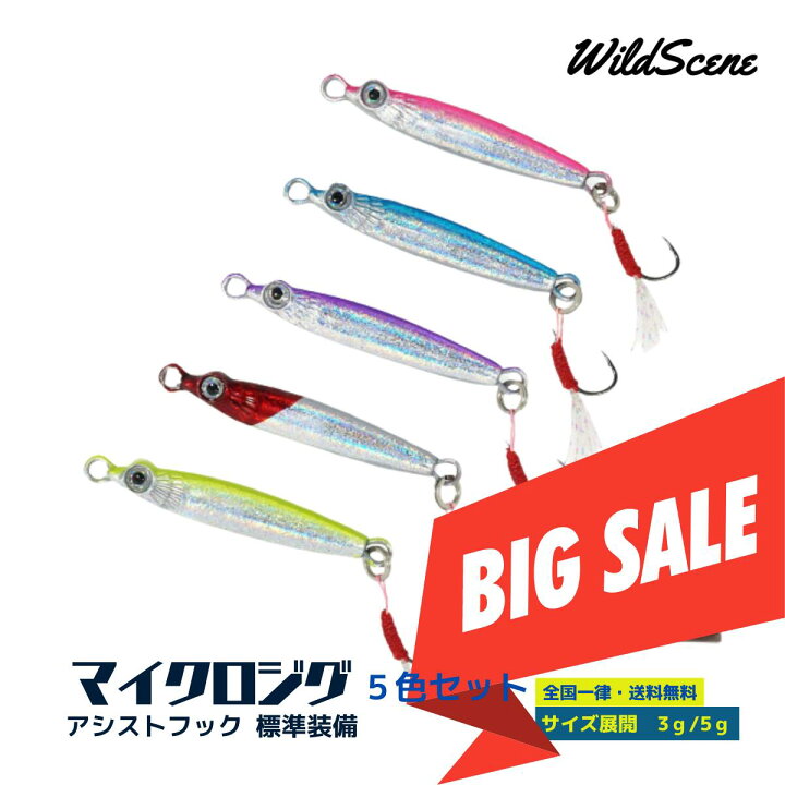 楽天市場 スーパーセール 送料無料 5倍 Wild Scene メタルジグ 5個セット 3g 5gリヤフック 標準装備 メタルジグ 送料無料 コスパ最強 アジング ルアーセット メタルジグセット ジグ 釣り用品 釣具 釣り具 釣り フィッシング Wild Scene Store 楽天市場店