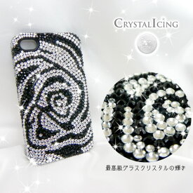 Balck and White Flower, Crystal Case for iPhone 4/4s ケースブラック＆ホワイトフラワー　花　白　黒　Crystal Icing　ハードケース(UP)