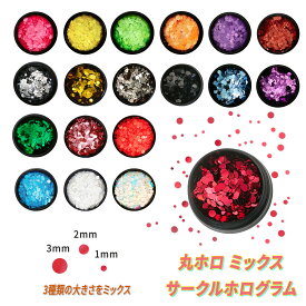 丸ホロ ネイル ホログラム 1mm 2mm 3mm ミックス 増量大型ケース レジンにも 〇 マル 円 サークル ラウンド ドット ホロ