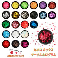 丸ホロ ネイル ホログラム 1mm 2mm 3mm ミックス 増量大型ケース レジンにも 〇 マル 円 サークル ラウン…