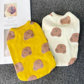 超可愛い! 犬 服 秋冬 服 小型犬 ペットウェア お散歩 カットソー ドッグウェア タンクトップ 抜け毛防止 くまちゃん柄 ペット服 犬服 猫服 犬用 ペット用品 サイズ豊富 (S-XXL) メール便OK 【a002】【送料無料】