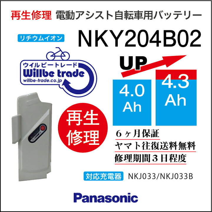 楽天市場】【PANASONIC/パナソニック 電動自転車バッテリー NKY204B02 