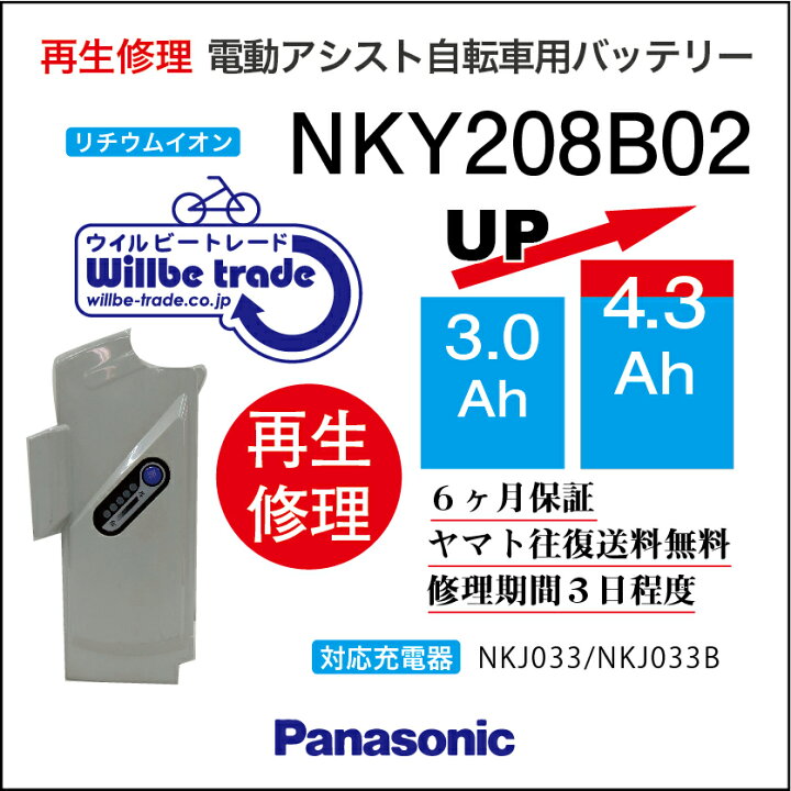 楽天市場】【PANASONIC/パナソニック 電動自転車バッテリー NKY208B02  